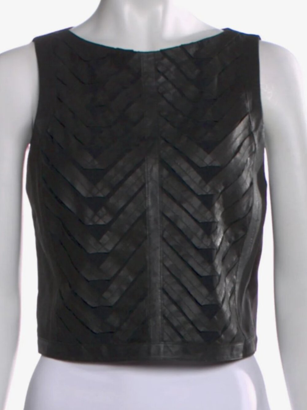 Alice + Olivia goat leather top sz 2